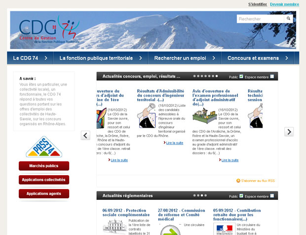 CDG74 - site web et espace privé